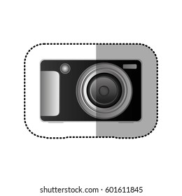 black technologic digital camera icon, vector illustration design