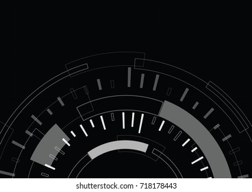 black technology abstract circle vector background 