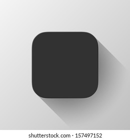 Black technology app icon (button) blank template with shadow and light background for internet sites, web user interfaces (ui) and applications (apps). Vector illustration. Flat design.