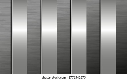 Black technology background with different textures. Black perforated metal and brushed steel. EPS10