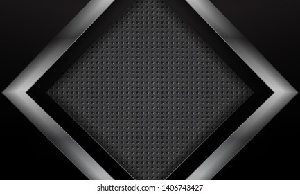 Black technology background with metallic arrow. Modern background design.