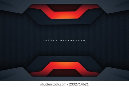 Fondo de tecnología negra con decoración de luz roja