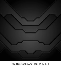 Black technology concept abstract background. Vector corporate design