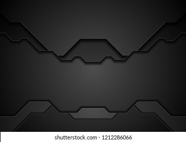 Black technology concept abstract background. Vector futuristic corporate design