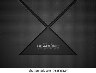 Black technology concept abstract triangle background. Vector corporate design