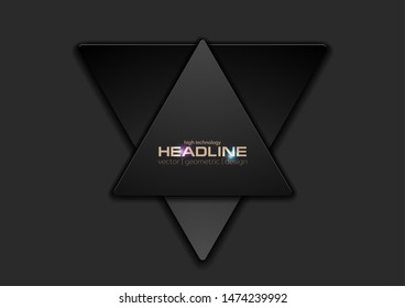 El concepto de tecnología negra triangula el fondo abstracto. Diseño corporativo geométrico vectorial futurista