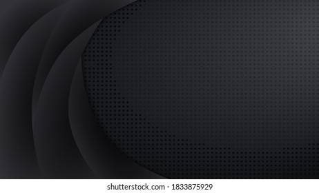 Black technology design with dotted stylized background, soft shadow and space for your ad text. Vector illustration