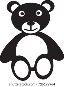 Black teddy bear icon with on white background

