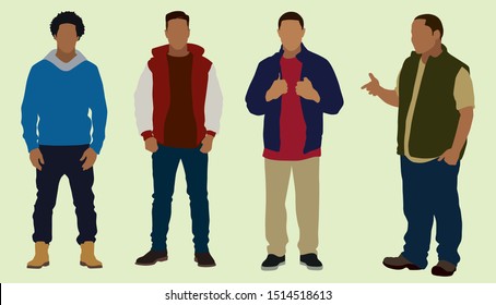 Black Teen Boys Wearing Coats, Vest Or Jackets