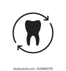 black teeth review and dental inspection icon. simple graphic design element for medical website or mobile app. easy dental checkup or annual examination in stomatological clinic or dentistry center