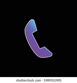 Black Telephone Auricular blue gradient vector icon