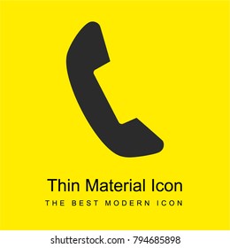 Black telephone auricular  bright yellow material minimal icon or logo design