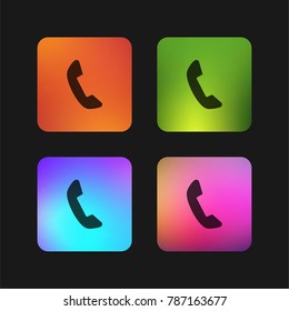 Black telephone auricular  four color gradient app icon design