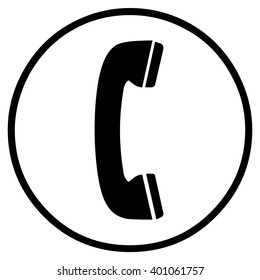 Black Telephone sign, vector icon.