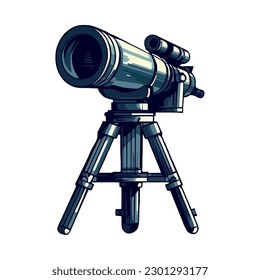 Black telescope design over white
