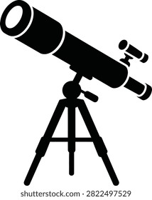 Black telescope on tripod for stargazing