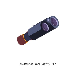 black telescope on white background
