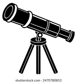 Icono de silueta de telescopio negro icono aislado. Ilustración vectorial