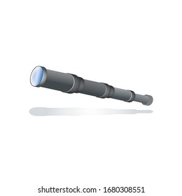 Vector de telescopio negro aislado con sombra