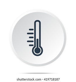Black Temperature icon on white web button