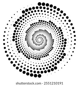 Fondo de Plantilla negro Espiral retro Halftone