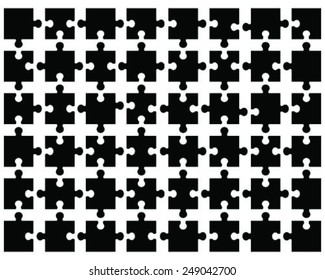 Black template  parts of jigsaw puzzle, vector 