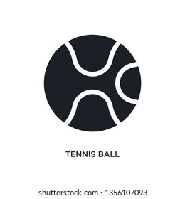black tennis ball isolated vector icon. simple element illustration from sport concept vector icons. tennis ball editable logo symbol design on white background. can be use for web and mobile