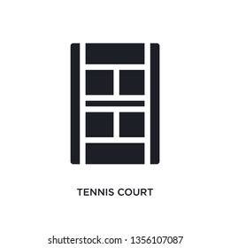 black tennis court isolated vector icon. simple element illustration from sport concept vector icons. tennis court editable logo symbol design on white background. can be use for web and mobile