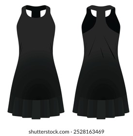 Vestido de tênis preto. ilustração vetorial