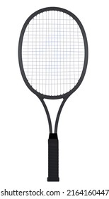 Black tennis racket. vector illustration 
