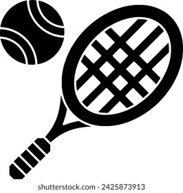 black tennis silhouette or flat racket illustration of equipment logo ball for sport with play icon and game shape competition as recreation to tournament