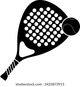 black tennis silhouette or flat racket illustration of equipment logo ball for sport with play icon and game shape competition as recreation to tournament