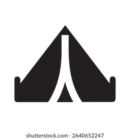  Black Tent Icon Silhouette Style Isolated on White Background
