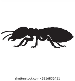 A black termite silhouette vector style illustration
