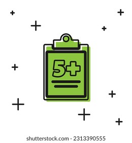 Black Test or exam sheet icon isolated on white background. Test paper, exam or survey concept.  Vector Illustration