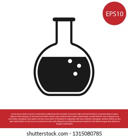 Black Test tube and flask - chemical laboratory test icon isolated on white background. Vector Illustration