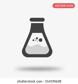 Black test tube icon vector on white background, isolated