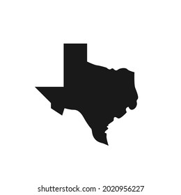 Black Texas Map. Vector Illustration.