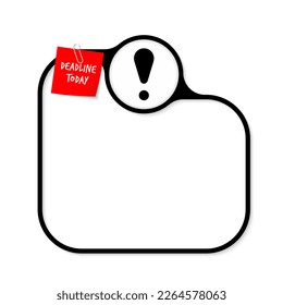 Black text box with exclamation mark