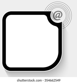 Black text box for your text and email symbol