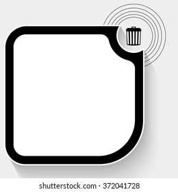 Black text box for your text and trashcan