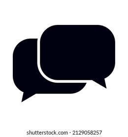 Schwarzes Text-Blasen-Symbol einzeln