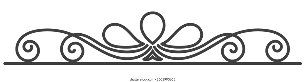 Black text divider, simple lines for vintage decoration