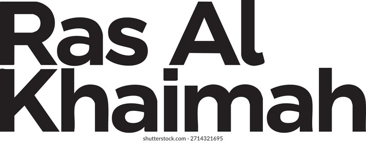 A black text featuring the words Ras Al Khaimah in a clean and modern sans-serif font. The is minimalist and corporate branding and identity purposes.