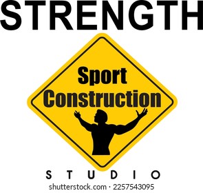 black text and man yellow color white background