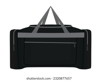 Black textile bag. vector illustration