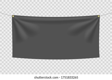 Black Textile Banner With Folds