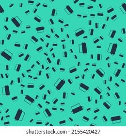 Black Textile fabric roll icon isolated seamless pattern on green background. Roll, mat, rug, cloth, carpet or paper roll icon.  Vector