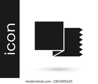 Black Textile fabric roll icon isolated on white background. Roll, mat, rug, cloth, carpet or paper roll icon.  Vector