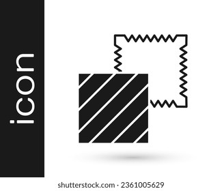 Black Textile fabric roll icon isolated on white background. Roll, mat, rug, cloth, carpet or paper roll icon.  Vector